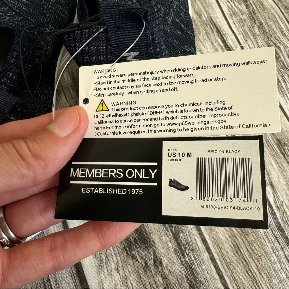 Members Only Epic-04 Slip On Sneakers Navy Space Dye Size 10 NWT - Picture 9 of 9